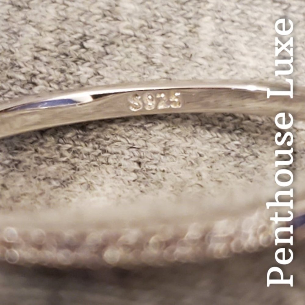 SOLID 925 Sterling Silver Full Circle Micro-Paved Band - Picture 3 of 5